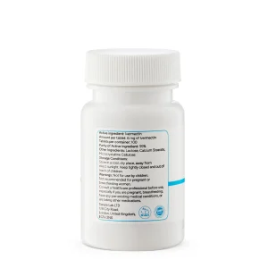 Ivermectin 6 mg tablets 100 count bottle back - ingredients and details