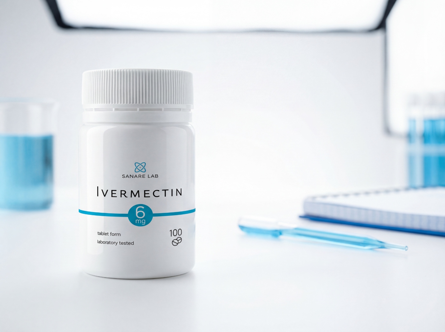 Ivermectin 6 mg tablets by Sanare Lab — laboratory setting
